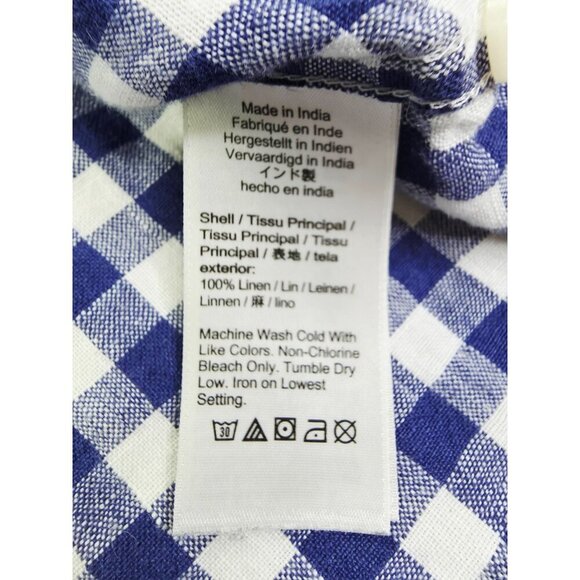 J. Crew Classic Baird Mcnutt Irish Linen Size XL Mens Blue White Check Shirt - Picture 3 of 11